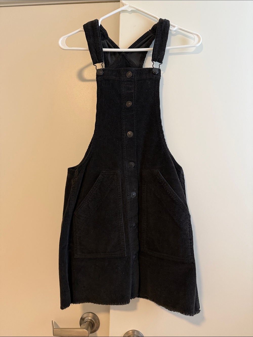 American Eagle Outfitters Black Corduroy Pinafore Jumper